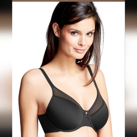 Bali Women`s Black  One Smooth U Ultra Light Illusion Neckline Underwire Bra 40C - Picture 1 of 12